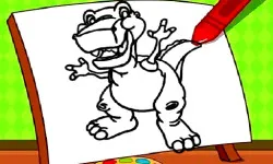 Easy Kids Coloring Dinosaur